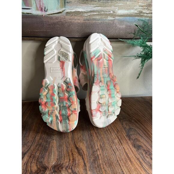 Free People Hunter Bloom Marble Aqua Coral Sandal, Size US 7/EUR 38 - Picture 5 of 6